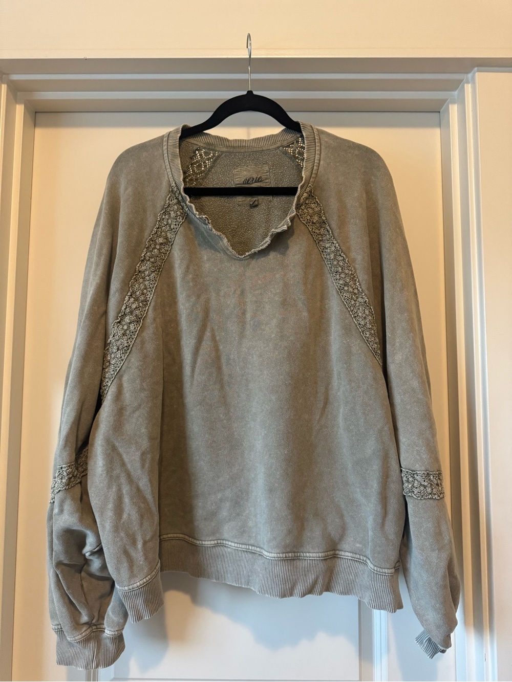 Aerie crewneck sweatshirt with lace detail